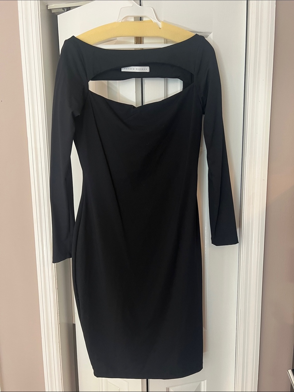 Susana Monaco Black Long-Sleeve Cutout Sheath Dress